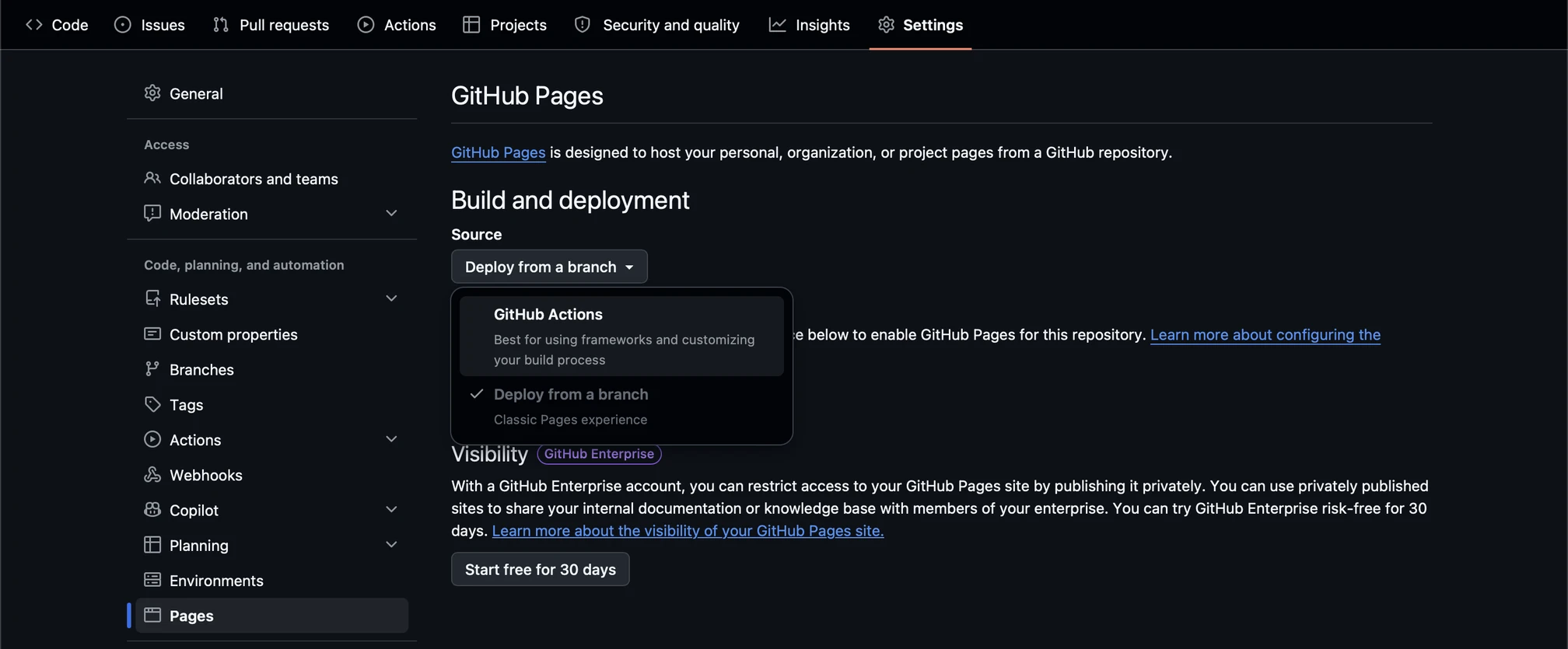 Blog Pages Settings